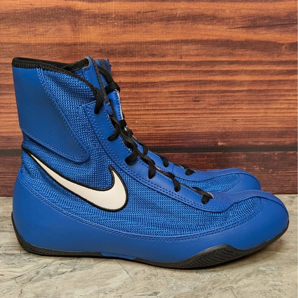 Nike Machomai 2 Mid Men's 7 Olympic Royal Blue Black Boxing Shoes 321819-410